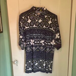 Tommy Bahama Men's Floral Button Down Shirt - Gray and Green